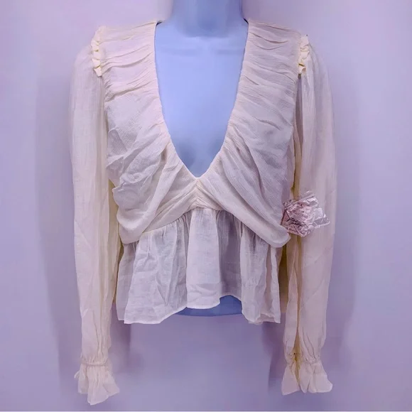 Free People Deep V Aurora Top Womens Size XS - Picture 1 of 9